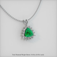 Halo Emerald Pendant 1.53 Ct., 18K White Gold Preview
