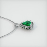 Halo Emerald Pendant 1.53 Ct., 18K White Gold Preview