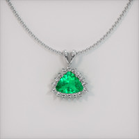 2.32 Ct. Emerald Pendant, 18K White Gold 1