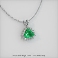 2.32 Ct. Emerald  Pendant - 18K White Gold