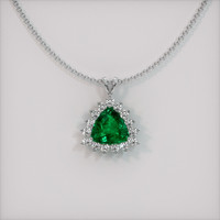 4.29 Ct. Emerald Pendant, 18K White Gold 1