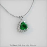 4.29 Ct. Emerald  Pendant - 18K White Gold