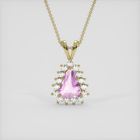 1.11 Ct. Pink Sapphire Pendant, 10K Yellow Gold 1