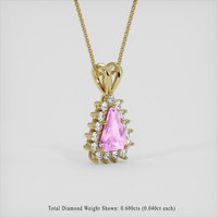 1.11 Ct. Pink Sapphire Pendant, 10K Yellow Gold 2