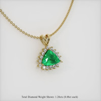 2.32 Ct. Emerald   Pendant, 18K Yellow Gold 2