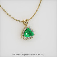 2.32 Ct. Emerald Pendant, 18K Yellow Gold 2