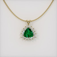 4.29 Ct. Emerald Pendant, 18K Yellow Gold 1