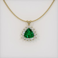 4.29 Ct. Emerald Pendant, 18K Yellow Gold 1