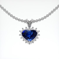 1.56 Ct. Blue Sapphire Pendant, Platinum 950 1