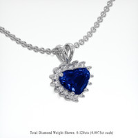 1.56 Ct. Blue Sapphire Pendant, Platinum 950 2