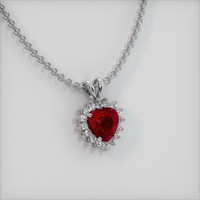 2.33 Ct. Ruby Pendant, Platinum 950 2