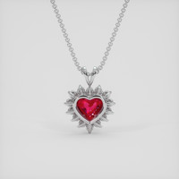 0.97 Ct. Pinkish Red Ruby Pendant, Platinum 950 4