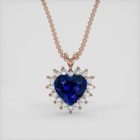 9.06 Ct. Blue Sapphire Pendant, 14K Rose Gold 1