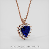 9.06 Ct. Blue Sapphire Pendant, 14K Rose Gold 2