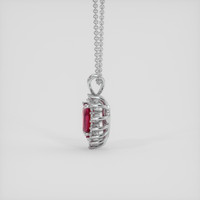0.97 Ct. Pinkish Red Ruby Pendant, 14K White Gold 3