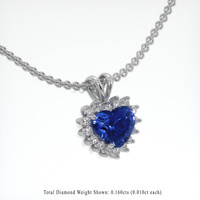 1.63 Ct. Blue Sapphire Pendant, 14K White Gold 2