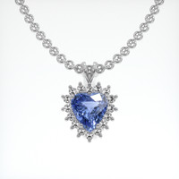 5.00 Ct. Sapphire Pendant, 14K White Gold 1
