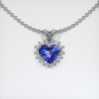 1.34 Ct. Blue Sapphire Pendant, 14K White Gold 1