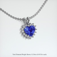 1.34 Ct. Blue Sapphire Pendant, 14K White Gold 2