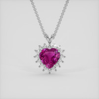 6.58 Ct. Pink Sapphire Pendant, 14K White Gold 1