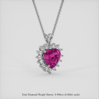 6.58 Ct. Pink Sapphire Pendant, 14K White Gold 2