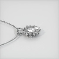 1.03 Ct. White Sapphire Pendant, 14K White Gold 3