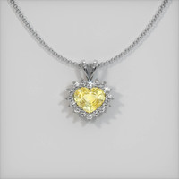 2.77 Ct. Yellow Sapphire Pendant, 14K White Gold 1