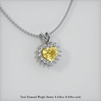 2.77 Ct. Yellow Sapphire Pendant, 14K White Gold 2