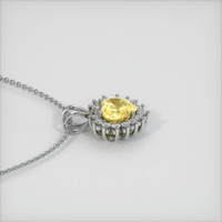 2.77 Ct. Yellow Sapphire Pendant, 14K White Gold 3