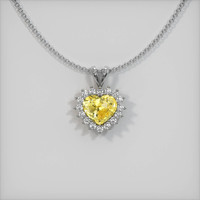 3.55 Ct. Yellow Sapphire Pendant, 14K White Gold 1