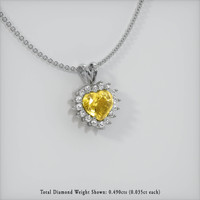 3.55 Ct. Yellow Sapphire Pendant, 14K White Gold 2