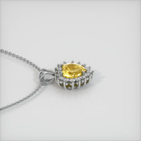 3.55 Ct. Yellow Sapphire Pendant, 14K White Gold 3