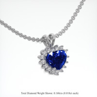 1.67 Ct. Blue Sapphire Pendant, 18K White Gold 2