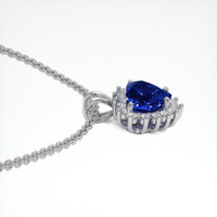 1.67 Ct. Blue Sapphire Pendant, 18K White Gold 3