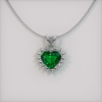 1.83 Ct. Emerald Pendant, 18K White Gold 1