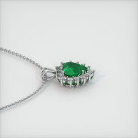 3.00 Ct. Emerald  Pendant - 18K White Gold