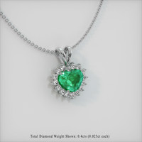 1.68 Ct. Emerald  Pendant - 18K White Gold