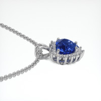 1.63 Ct. Blue Sapphire Pendant, 18K White Gold 3