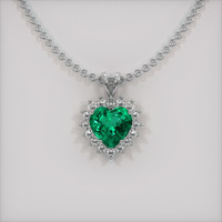 1.68 Ct. Emerald Pendant, 18K White Gold 1