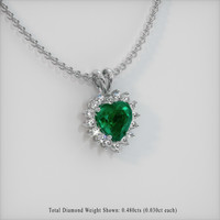 1.68 Ct. Emerald Pendant, 18K White Gold 2