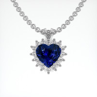 9.06 Ct. Blue Sapphire Pendant, 18K White Gold 1