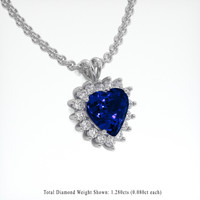 9.06 Ct. Blue Sapphire Pendant, 18K White Gold 2