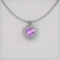 2.00 Ct. Purple Sapphire Pendant, 18K White Gold 1