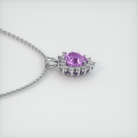 2.00 Ct. Purple Sapphire Pendant, 18K White Gold 3