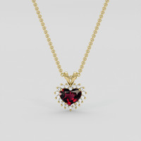2.61 Ct. Red Rhodolite Garnet Pendant, 10K Yellow Gold 1