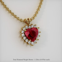 8.01 Ct. Ruby Pendant, 14K Yellow Gold 2