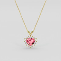 1.64 Ct. Padparadscha Sapphire Pendant, 14K Yellow Gold 1