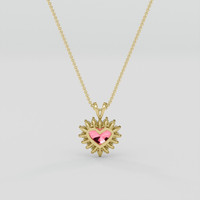 1.64 Ct. Padparadscha Sapphire Pendant, 14K Yellow Gold 4