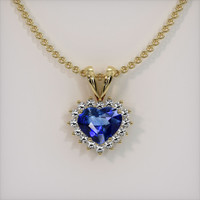 0.80 Ct. Sapphire Pendant, 14K Yellow Gold 1