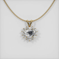 1.03 Ct. White Sapphire Pendant, 14K Yellow Gold 1